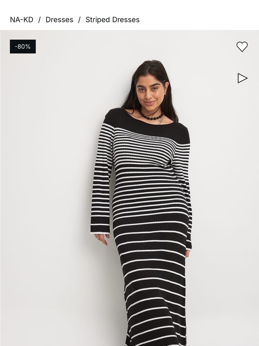 NA-KD Black and White Striped Maxi Dress